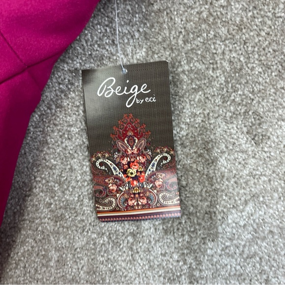 Beige by Eci Dress Womens 12 Pink Stretch Back Zip Polyester Blend NEW- 8767* - Picture 7 of 14